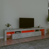 vidaXL Szafka pod TV z oświetleniem LED, szarość betonu 215x36,5x40 cm