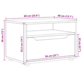 Szafka pod TV "VISNES" Czarna 60x40x38 cm Drewno klejone
