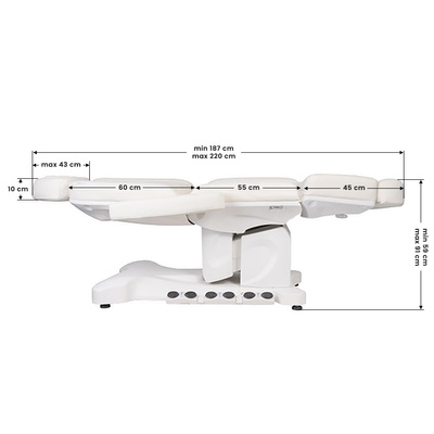 Fotel kosmetyczny elektr. Azzurro 708B Exclusive 4 siln. podgrzewany 134887