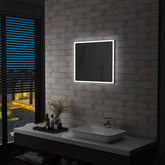 Ścienne lustro łazienkowe z LED, 60 x 50 cm vidaXL