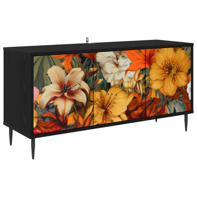 Szafka pod telewizor GENNEP 102 x 33 x 51 cm Czarny dąb