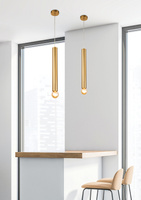 Lampa wisząca tuba Austin złota metalowa 50 cm E27