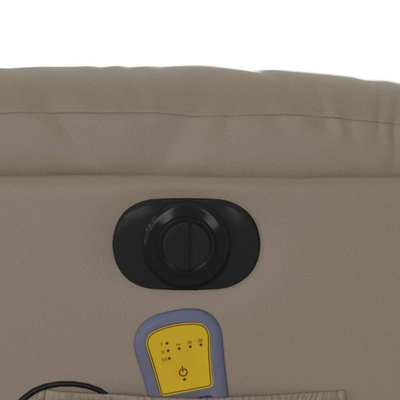 vidaXL Rozkładany fotel masujący, elektryczny, cappuccino, ekoskóra