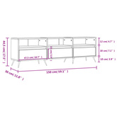 vidaXL Szafka pod TV, czarna, 150x30x44,5 cm, materiał drewnopochodny