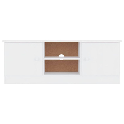 vidaXL Szafka pod TV ALTA, biała, 112x35x41 cm, lite drewno sosnowe