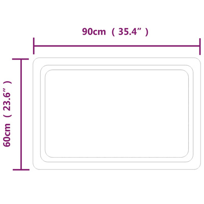vidaXL Lustro łazienkowe z LED, 60x90 cm