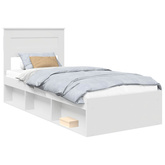 Ramka łóżka Gładki Biały 75 x 190 cm Lite drewno sosnowe