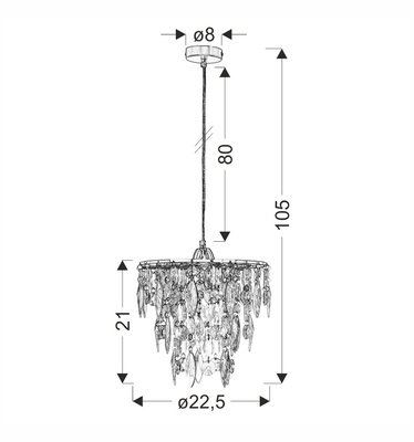 Armo Lampa Wisząca Chromowy 1X60W E27