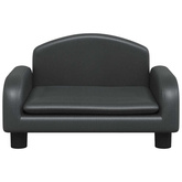 vidaXL Sofa dla dzieci, czarna, 50x40x30 cm, sztuczna skóra