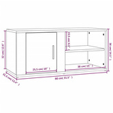 vidaXL Szafka pod TV, biała, 80x31,5x36 cm, materiał drewnopochodny