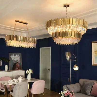Żyrandol EMPIRE DOUBLE GOLD Chandeliers  lampa sufitowa wisząca kryształowa glamour nowojorski nowowczesny okrągły 80 cm