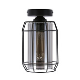 Jonera lampa sufitowa czarny 1X40 E27 klosz dymiony 31-08404