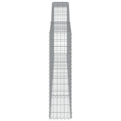 Kosze gabionowe, 7 szt, 400x30x120/140 cm, galwanizowane żelazo