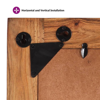 vidaXL Lustro, 70x50 cm, lite drewno z odzysku i szkło