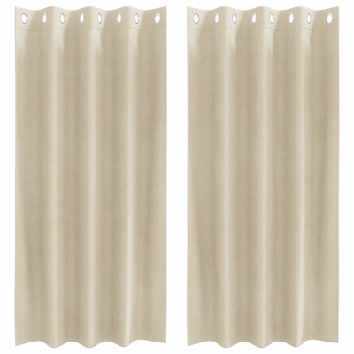 Zasłony zaciemniające 2 pcs Kremowy 140 x 175 cm Aksamit