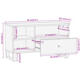 vidaXL Szafka pod TV, brązowo-czarna 80x33,5x46 cm, lite drewno mango
