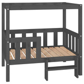 vidaXL Legowisko dla psa, szare,95,5 x 73,5 x 90cm,lite drewno sosnowe