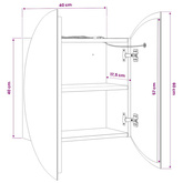 Szafka łazienkowa z lustrem i LED, czarny, 40x40x17,5 cm