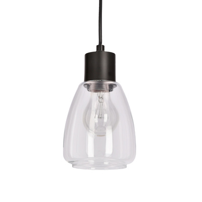 MOLDO lampa wisząca czarny 1x40W E27 klosz bezbarwny  31-35066