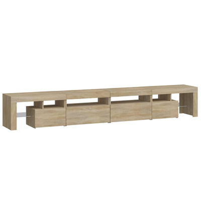 vidaXL Szafka pod TV z oświetleniem LED, dąb sonoma, 260x36,5x40 cm