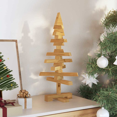 Drewniana choinka z podstawą Brązowy 60 cm Lite drewno sosnowe