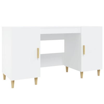 vidaXL Biurko, białe, 140x50x75 cm, materiał drewnopochodny wariant 9