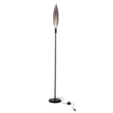 Lampa podłogowa Nordic szara szklany klosz dymiony nowoczesna metalowa