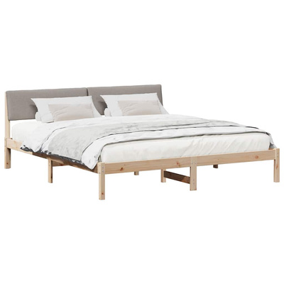 Rama łóżka Brązowy i taupe 180 x 200 cm Lite drewno sosnowe