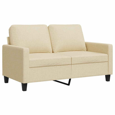 2-osobowa sofa, kremowa, 120 cm, tapicerowana tkaniną