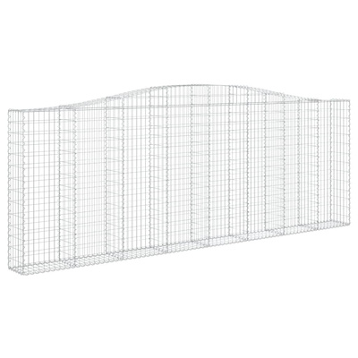 Kosze gabionowe, 8 szt, 400x30x140/160 cm, galwanizowane żelazo