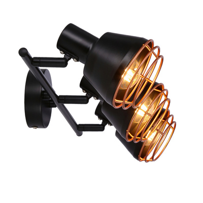 Lampa ścienna/sufitowa czarna klosz miedziany 3xE14 40W Neria 93-82572