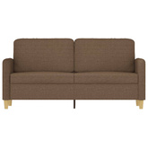 Sofa 2-osobowa, brązowa, 140 cm, tapicerowana tkaniną