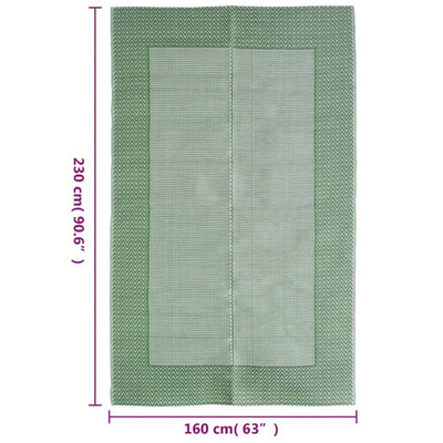 vidaXL Dywan zewnętrzny, zielony, 160 x 230 cm, PP model standard