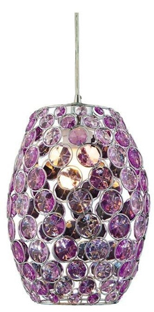Lampa wisząca Corn metalowa pojedyncza fioletowa do sypialni E27