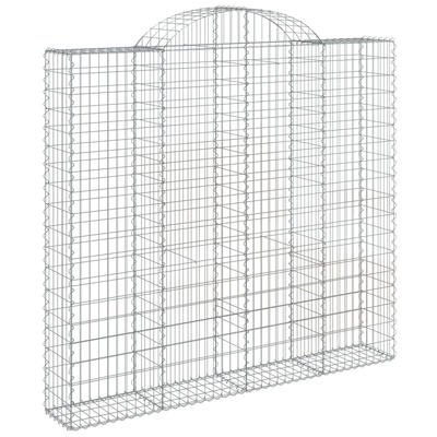 Kosze gabionowe, 5 szt, 200x30x180/200 cm, galwanizowane żelazo