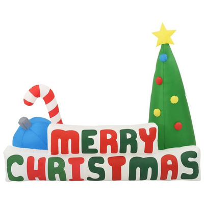 vidaXL Dmuchana choinka i napis Merry Christmas, LED, 240x188 cm