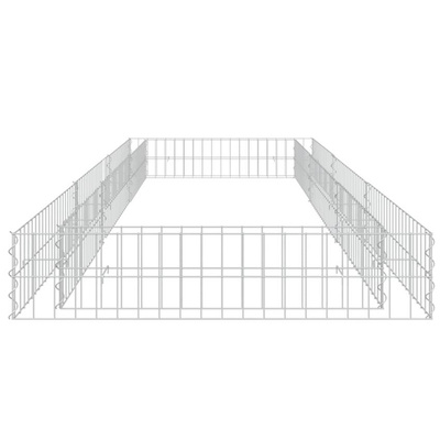vidaXL Podwyższona donica gabionowa, galwanizowana stal, 300x100x20 cm