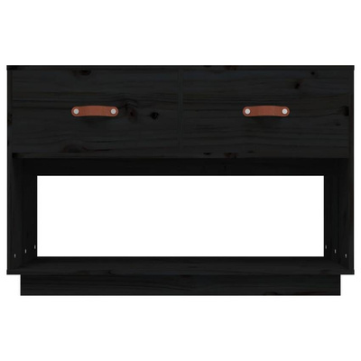 vidaXL Szafka pod TV, czarna, 90x40x60 cm, lite drewno sosnowe