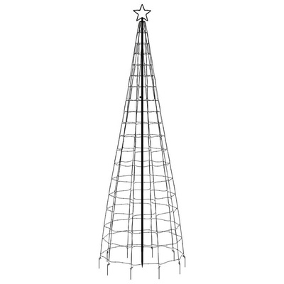 vidaXL Choinka z lampek, z kołkami, 570 zimnych białych LED, 300 cm
