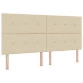 Łóżko z box spring LED z materacem kremowy 200 x 200 cm tkanina