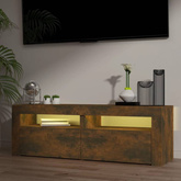 vidaXL Szafka pod TV z oświetleniem LED, przydymiony dąb, 120x35x40 cm
