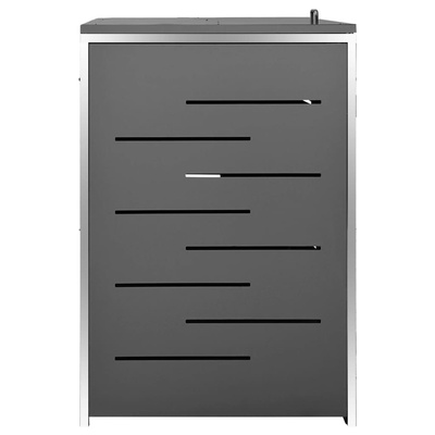 Osłona na 4 kosze na śmieci, 276,5x77,5x112,5 cm, stalowa