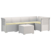 5-osobowa sofa ogrodowa z poduszkami w stylu rattanowym PP