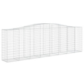 Kosze gabionowe, 8 szt, 400x50x120/140 cm, galwanizowane żelazo