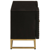 vidaXL Szafka pod TV, czarna, 110x30x40 cm, lite drewno mango i żelazo