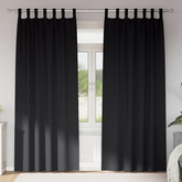 Firany blackout z kółkami 2 pcs Czarny 245 x 140 cm Poliester