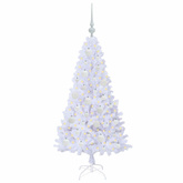 Sztuczna choinka z 150 diodami LED Biały 120 cm PVC i stal
