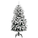 vidaXL Sztuczna choinka na zawiasach, 150 lampek LED i bombki, 150 cm model standard