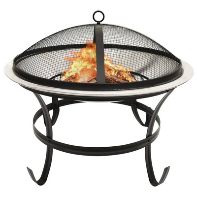 vidaXL Palenisko i grill 2-w-1, z pogrzebaczem, 56x56x49 cm, stal