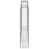 Kosze gabionowe, 3 szt, 400x50x220/240 cm, galwanizowane żelazo